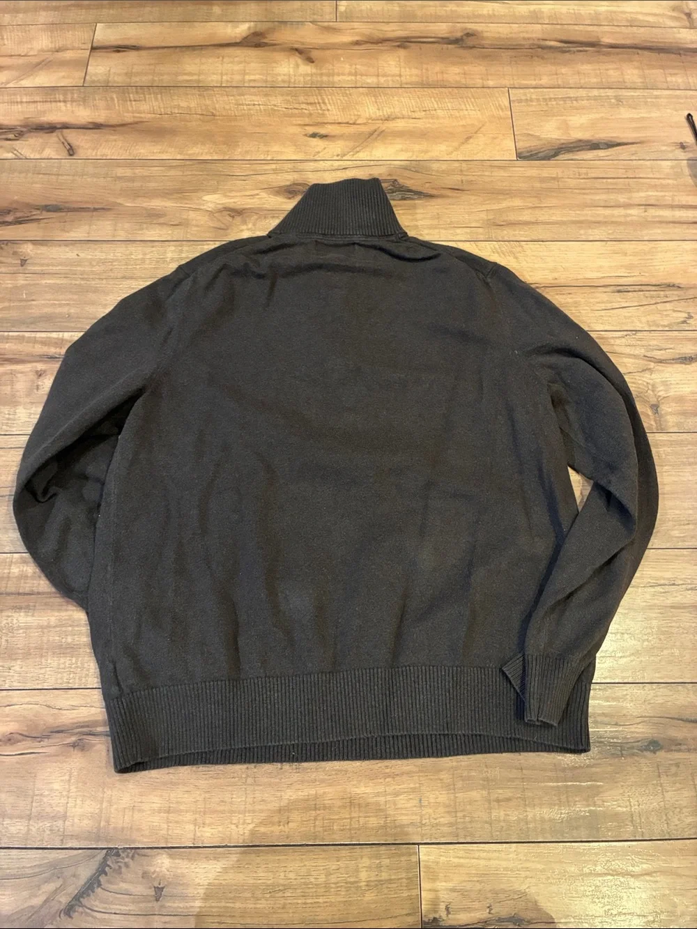 Banana Republic Cotton & Cashmere Brown Half-Zip Mock Neck Sweater